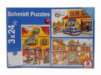 Schmidt Spiele - Kinderpuzzle - Feuerwehr und Polizei, 24...