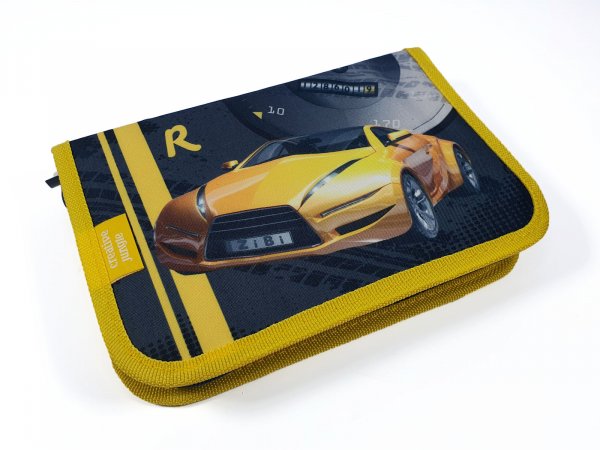 Federmäppchen Creative Jungle Auto, Schüleretui, schwarz / gelb Polyester